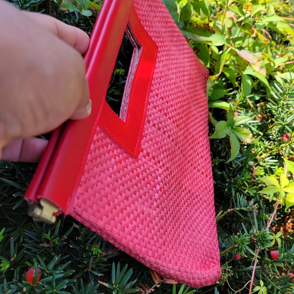 Vintage 60-70's straw  clutch - Picture 2 of 4